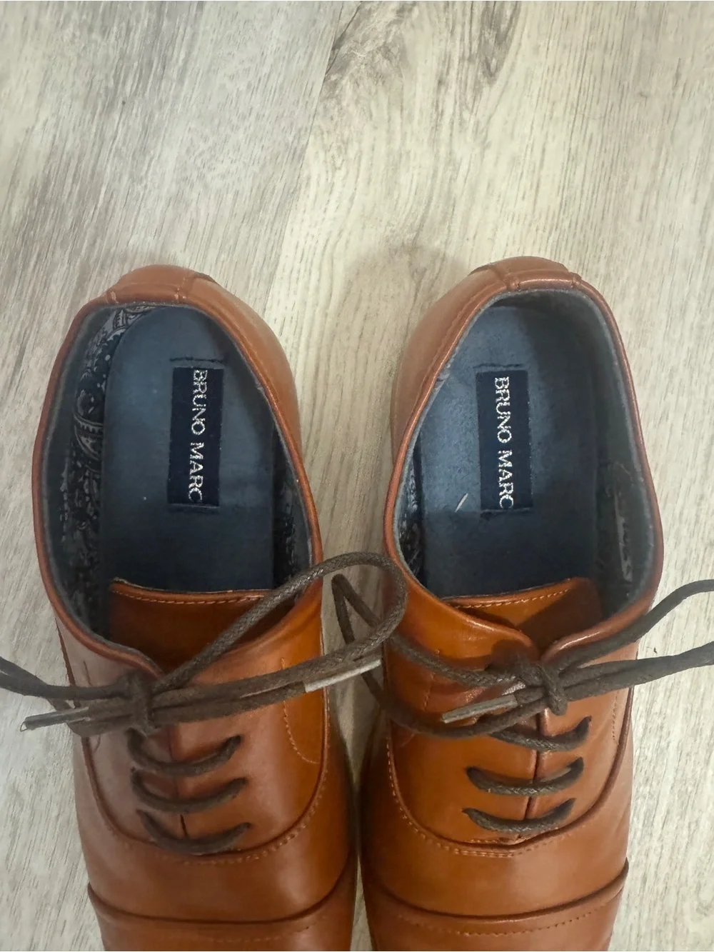 Bruno Marc Kids Tan Leather Dress Oxfords